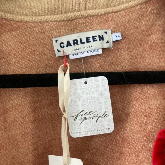 NWT Carleen Free People Scarf Jacket Orange 100% Wool Made In USA Sz XL - Picture 4 of 7